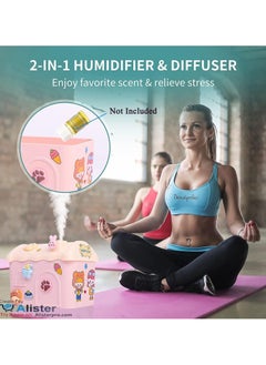Generic DIY Small Humidifier for Bedroom, 600ML Portable Humidifiers for Baby Nursery, USB Personal Humidifier for Office Desk Home Plant Travel, Cute Cool Mist Humidifier with 2 Mist Modes (Pink)  - Image 4