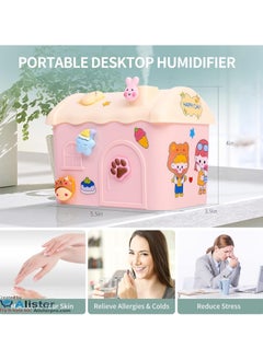 Generic DIY Small Humidifier for Bedroom, 600ML Portable Humidifiers for Baby Nursery, USB Personal Humidifier for Office Desk Home Plant Travel, Cute Cool Mist Humidifier with 2 Mist Modes (Pink)  - Image 5
