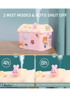 DIY Small Humidifier for Bedroom, 600ML Portable Humidifiers for Baby Nursery, USB Personal Humidifier for Office Desk Home Plant Travel, Cute Cool Mist Humidifier with 2 Mist Modes (Pink) - pzsku/Z30E0B13FA7E2C6547EBDZ/45/_/1724167223/e1646881-696a-4bb8-b625-d9c28e333196