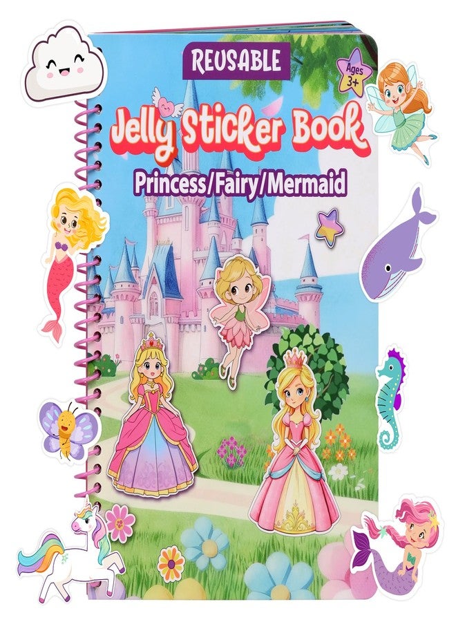 Cosomia Jelly Sticker Book for Kids 3-5, Waterproof Reusable Sticker Book for Toddlers, Easy to Clean Road Trip Activities, Easter Basket Stuffers & Easter Gifts for Toddlers (Princess) - Image 1
