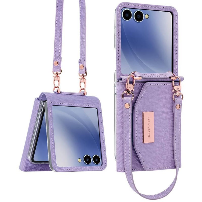 غطاء واقي | حماية من السقوط | تغطية كاملة | بنفسجي PC | مقاوم للصدمات لـ Samsung Galaxy Z Flip 7 - Image 1