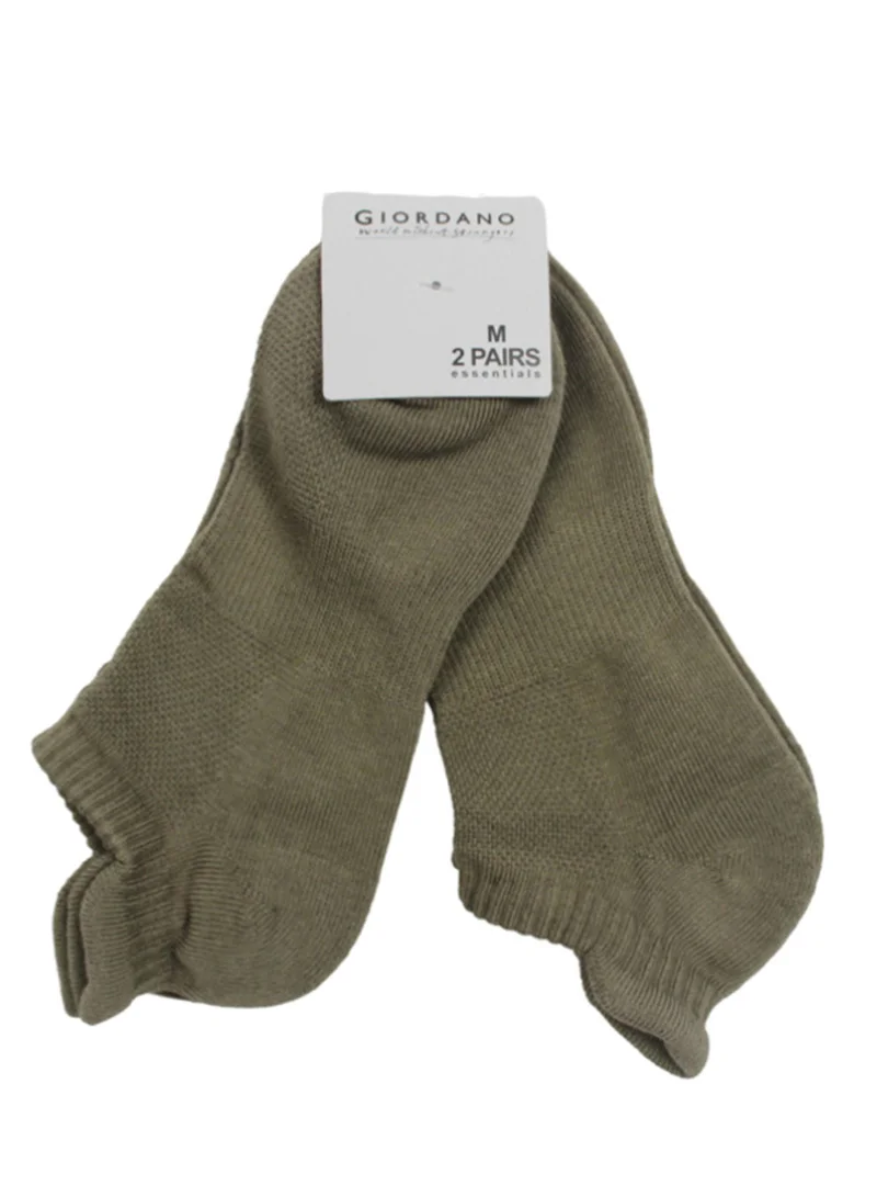GIORDANO Unisex 2-Pack Ankle Socks: Essential Cotton Blend Comfort