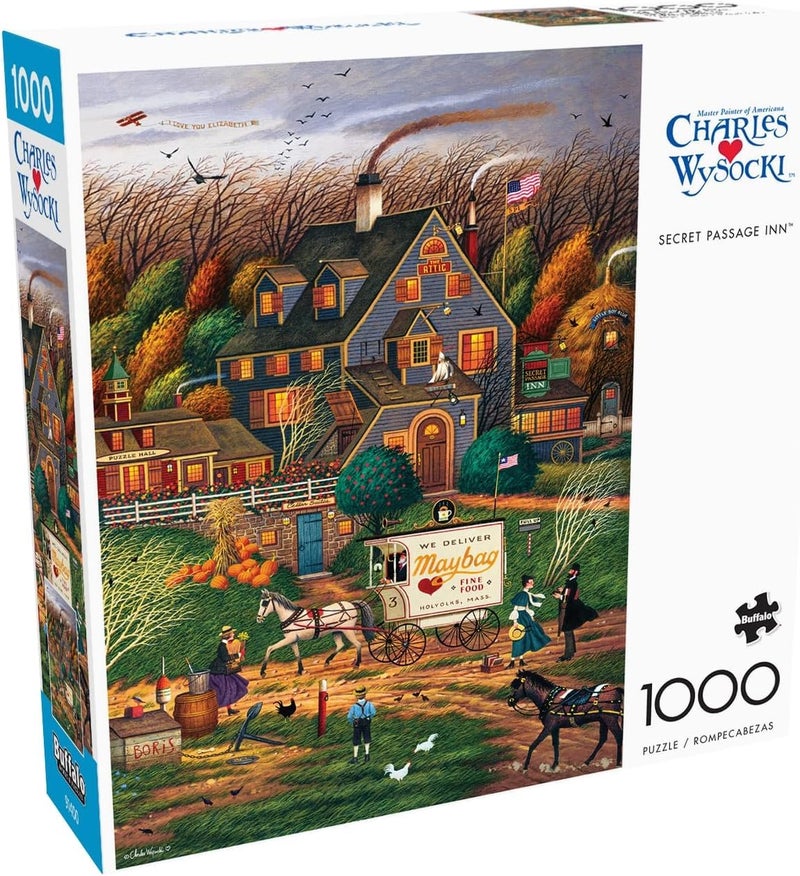 Buffalo Games - Charles Wysocki - Secret Passage Inn - 1000 Piece Jigsaw Puzzle for Adults -Challenging Puzzle Perfect for Game Nights - Finished Size is 26.75 x 19.75 - Image 1