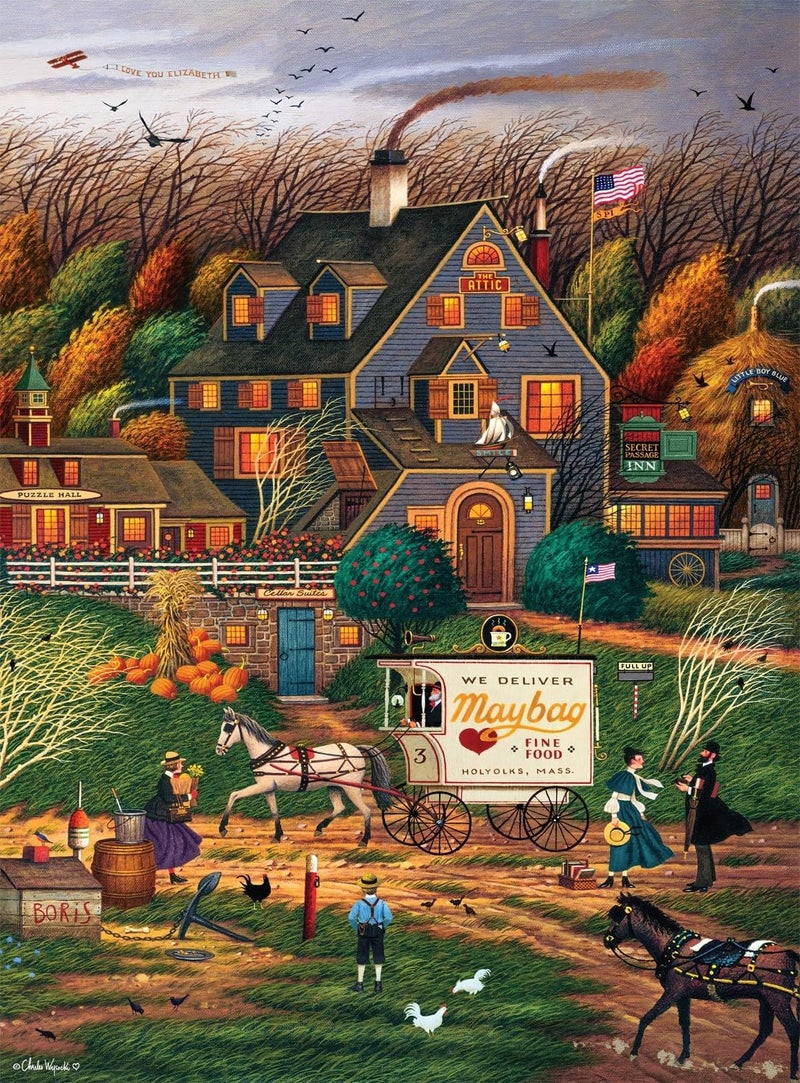 Buffalo Games - Charles Wysocki - Secret Passage Inn - 1000 Piece Jigsaw Puzzle for Adults -Challenging Puzzle Perfect for Game Nights - Finished Size is 26.75 x 19.75 - Image 2