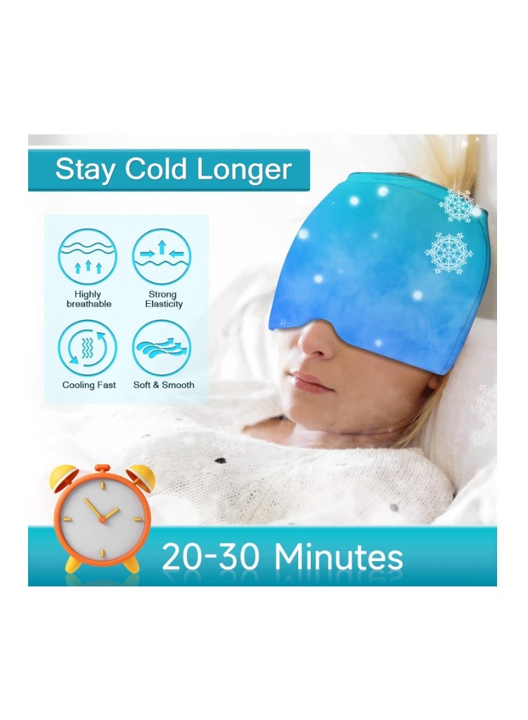 VANLON Headache Hat for Migraine, Headache Migraine Relief Cap for Tension Headache Migraine Relief, One Size Fits All Headache Hat with Reusable Ice Gel Pack for Puffy Eyes, Sinus & Stress Relief - Image 2