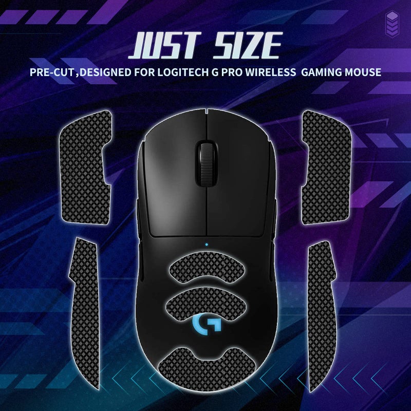 TALONGAMES شريط grip مضاد للانزلاق من TALONGAMES متوافق مع ماوس Logitech G PRO اللاسلكي للألعاب، امتصاص عرق الكف، رقيق 0.5 مم، يمكن قصه ليتناسب، سهل التطبيق، جلد ماوس (أسود) - Image 4