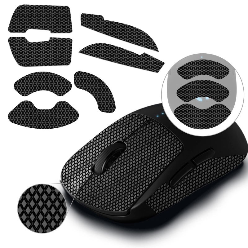 TALONGAMES شريط grip مضاد للانزلاق من TALONGAMES متوافق مع ماوس Logitech G PRO اللاسلكي للألعاب، امتصاص عرق الكف، رقيق 0.5 مم، يمكن قصه ليتناسب، سهل التطبيق، جلد ماوس (أسود) - Image 1