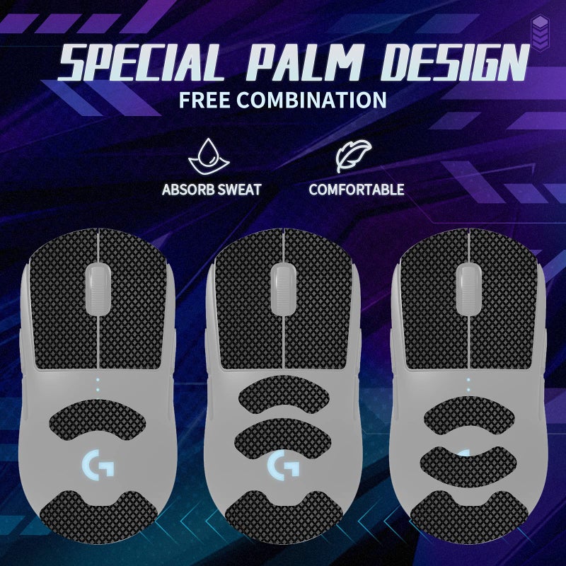 TALONGAMES شريط grip مضاد للانزلاق من TALONGAMES متوافق مع ماوس Logitech G PRO اللاسلكي للألعاب، امتصاص عرق الكف، رقيق 0.5 مم، يمكن قصه ليتناسب، سهل التطبيق، جلد ماوس (أسود) - Image 3
