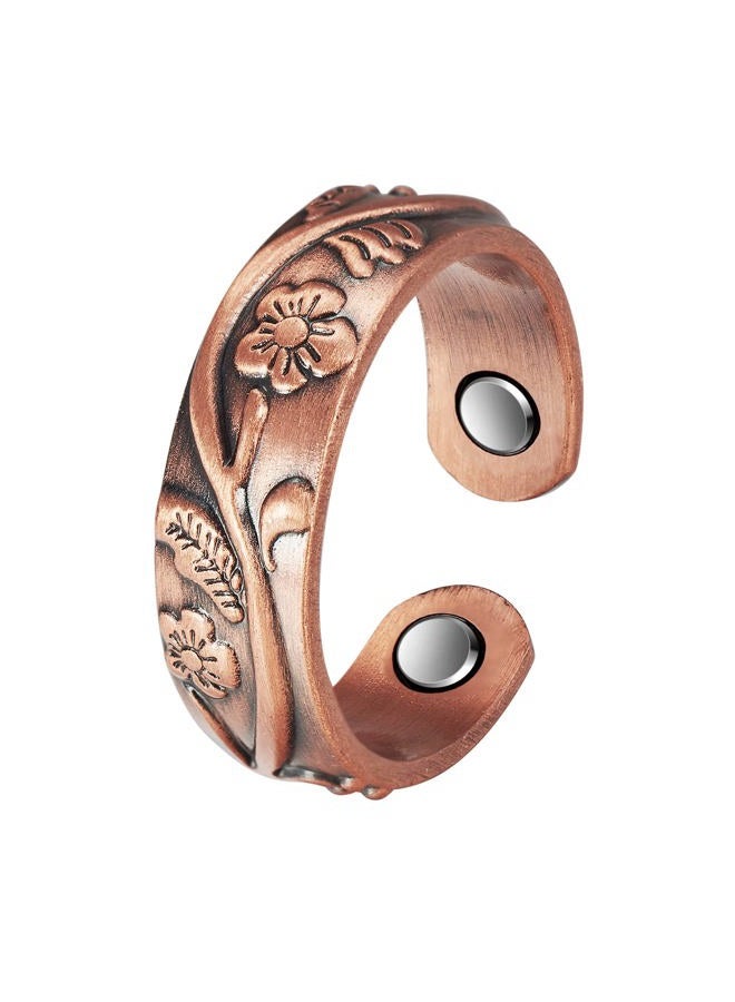 Wollet 99.9% Pure Copper Ring with 3Pcs Magnets Magnetic Rings Women, Fingers, Thumb, copper, Agate - Image 1