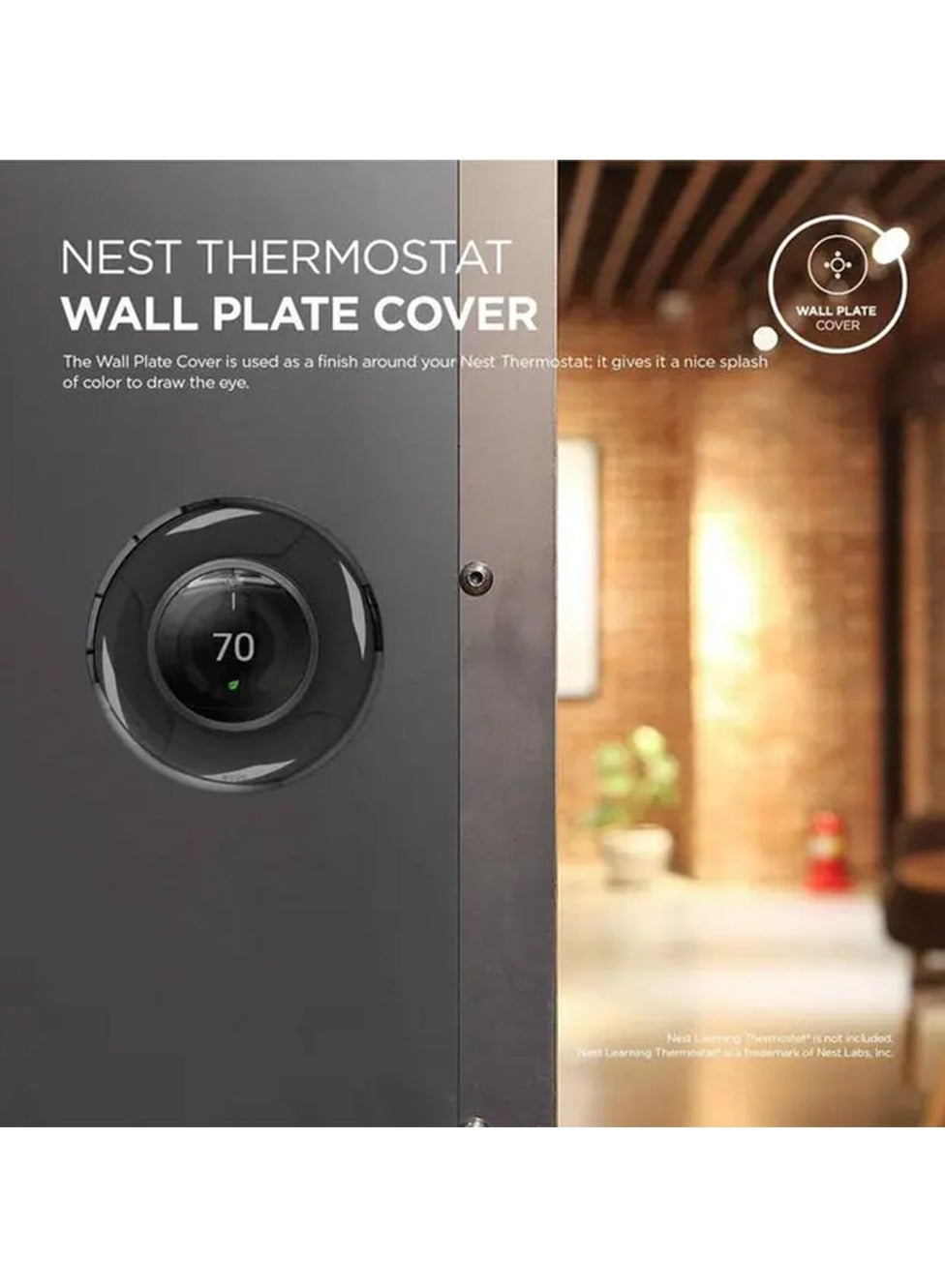 Elago Mirror Black Wall Plate Cover For Google Nest Learning Thermostat – ENET-ABSPAD-UVBK