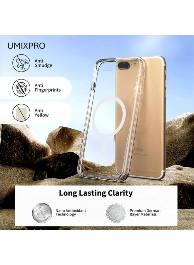 أوميكسبرو جراب هاتف مغناطيسي لهاتف iPhone 8 Plus / 7 Plus، متوافق مع Magsafe، غطاء ممتص للصدمات وشفاف عالي الدقة - Image 5