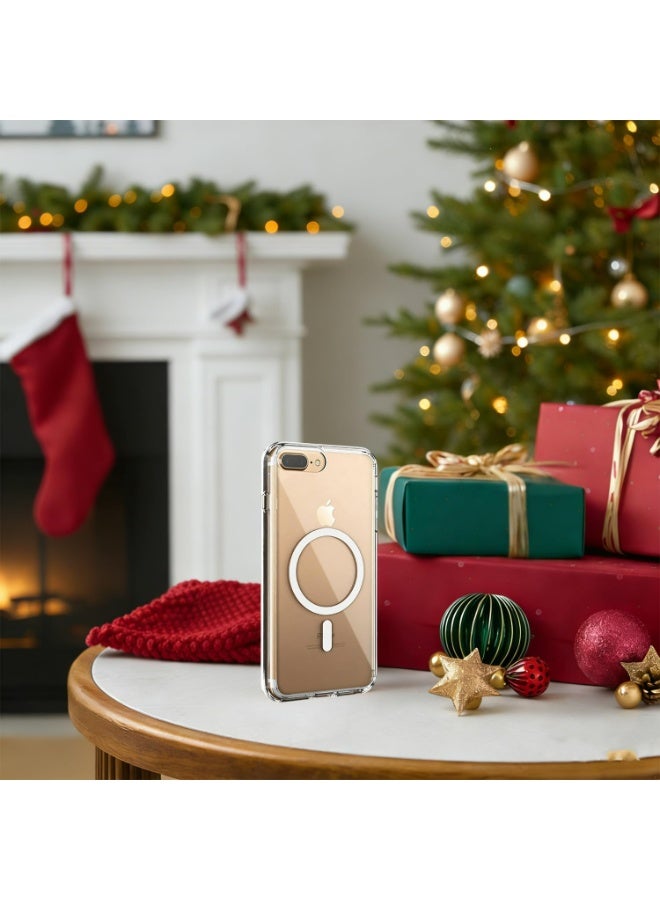أوميكسبرو جراب هاتف مغناطيسي لهاتف iPhone 8 Plus / 7 Plus، متوافق مع Magsafe، غطاء ممتص للصدمات وشفاف عالي الدقة - Image 2