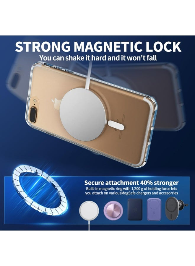 أوميكسبرو جراب هاتف مغناطيسي لهاتف iPhone 8 Plus / 7 Plus، متوافق مع Magsafe، غطاء ممتص للصدمات وشفاف عالي الدقة - Image 4