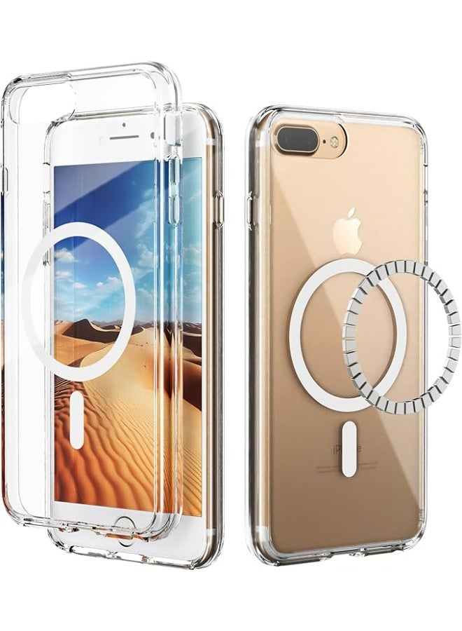 أوميكسبرو جراب هاتف مغناطيسي لهاتف iPhone 8 Plus / 7 Plus، متوافق مع Magsafe، غطاء ممتص للصدمات وشفاف عالي الدقة - Image 1