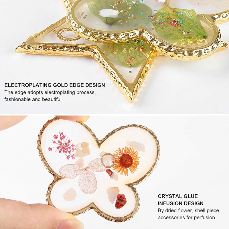 4Pcs Nail Art Mixing Palette Set, Nail Polish Palette with Gold Electroplated, Decorative Manicure Plate for Gel Lipstick Paint Display, Multi - Use Nail Palette Board for Hom - Image 2