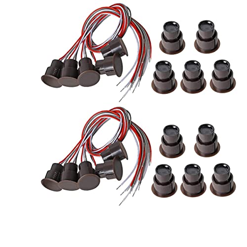 priaolker RC36 NCNO Magnetic Reed Switch Recessed Wired Door Window Alarm Magneti Door Switch Contact Sensor for Home Security and Burglar Alarm Systems Sets of 10 Brown - Image 1