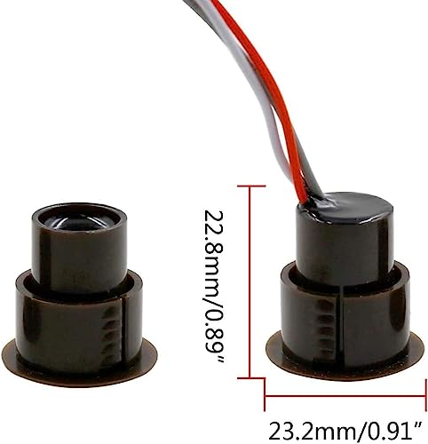 priaolker RC36 NCNO Magnetic Reed Switch Recessed Wired Door Window Alarm Magneti Door Switch Contact Sensor for Home Security and Burglar Alarm Systems Sets of 10 Brown - Image 3