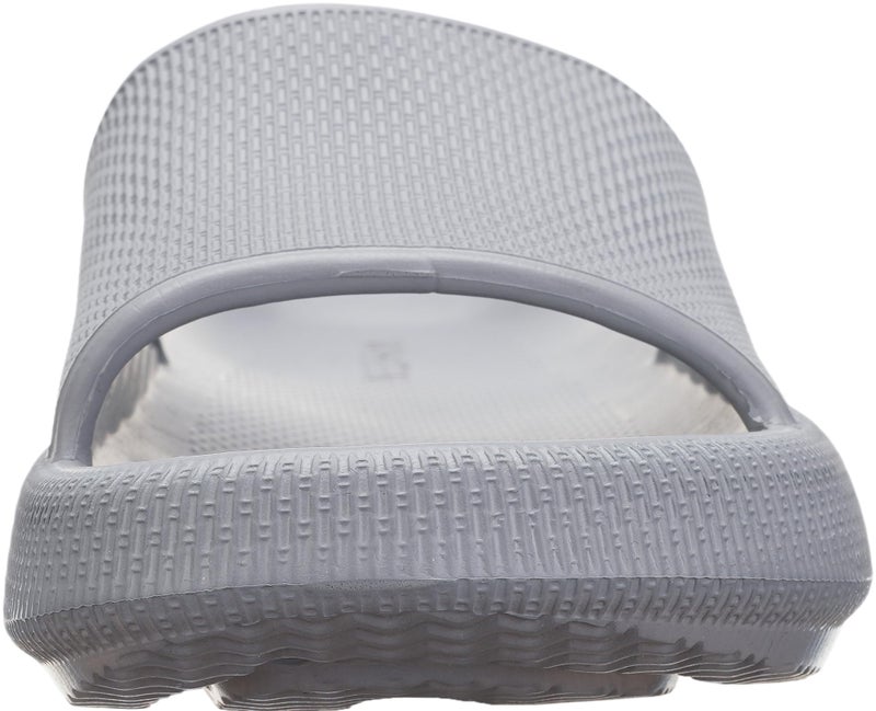 WHITIN Women's Bathroom Sandals Cushion Thick Sole Slides Size 6 7 Quick Drying Shower Slippers Fashionable Flat Non Slip Bath Pool Grey 37-38 - Image 2