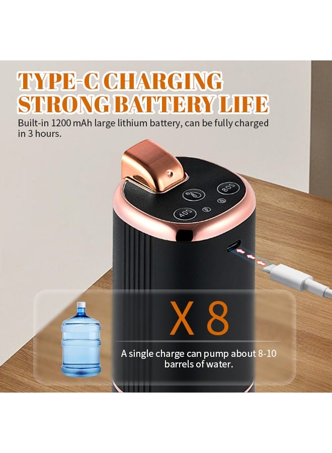 5 Gallon Water Dispensers With Straw,Timing Electric Water Jug Dispenser,USB Rechargeable Portable Drinking Water Pump,1200 mAh,Foldable water outlet,High Power for 2-5 Gal Bottle Barrel - Image 5