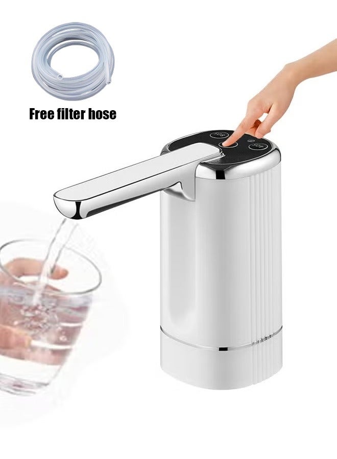 5 Gallon Water Dispensers With Straw,Timing Electric Water Jug Dispenser,USB Rechargeable Portable Drinking Water Pump,1200 mAh,Foldable water outlet,High Power for 2-5 Gal Bottle Barrel - Image 1