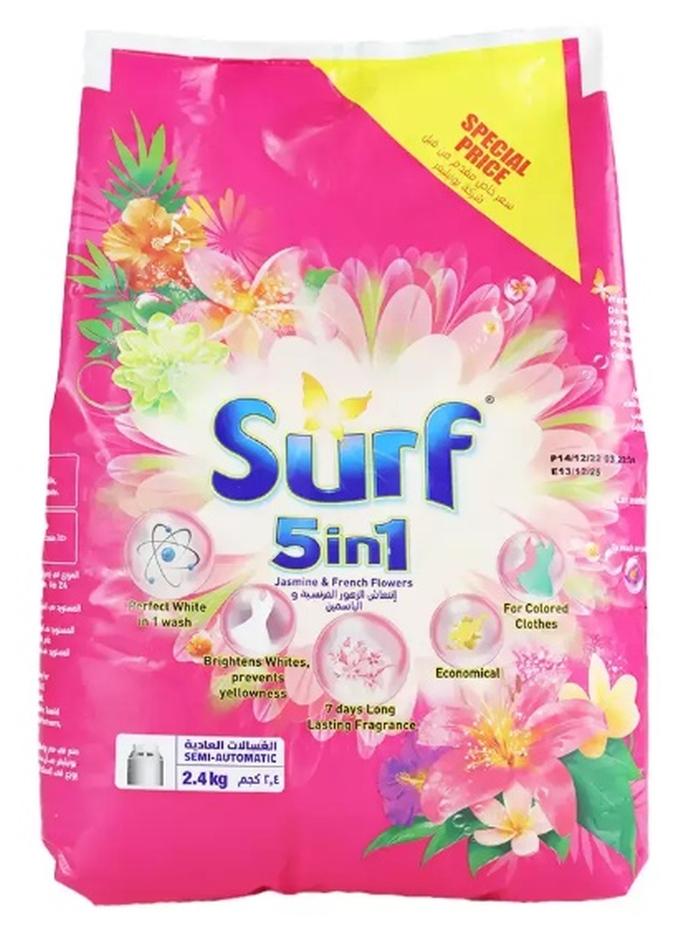 Surf 5in1 Jasmine and French Flowers Semi-Automatic Detergent Powder- 2.4Kg - Image 1