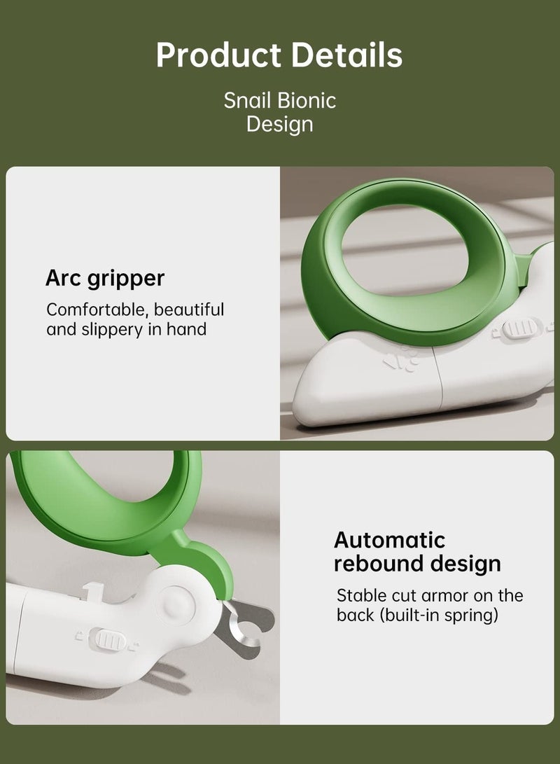 Excefore Dog Cat Pet Nail Clippers,Pet Nail Clipper with Two-Speed Ultra Bright LED Light for Nail Bloodline to Preventing Over Cutting, With Hidden Nail File - Image 3