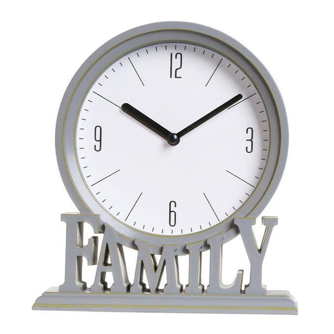 TABLE CLOCKS SHELF FAMILY DECORATIVE NON TICKING EASY TO READ FIREPLACE MANTEL CLOCKS DESK CLOCK FOR BATHROOM FARMHOUSE OFFICE HALLWAY LOFT GRAY