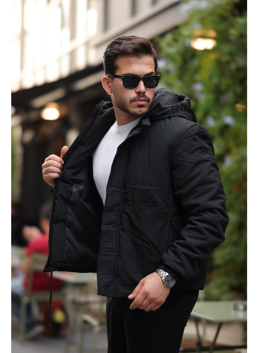 Oversize Pocket Detailed Hooded Lightweight Puffer Jacket - Black - pzsku/Z30E12573A24B08C5E2F9Z/45/_/1741192078/c795d609-89cb-4d50-8011-59ff013b7bd5