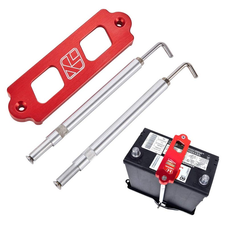 Kyostar Aluminum Battery Tie Down Kit with J Hook For Civic Integra Red