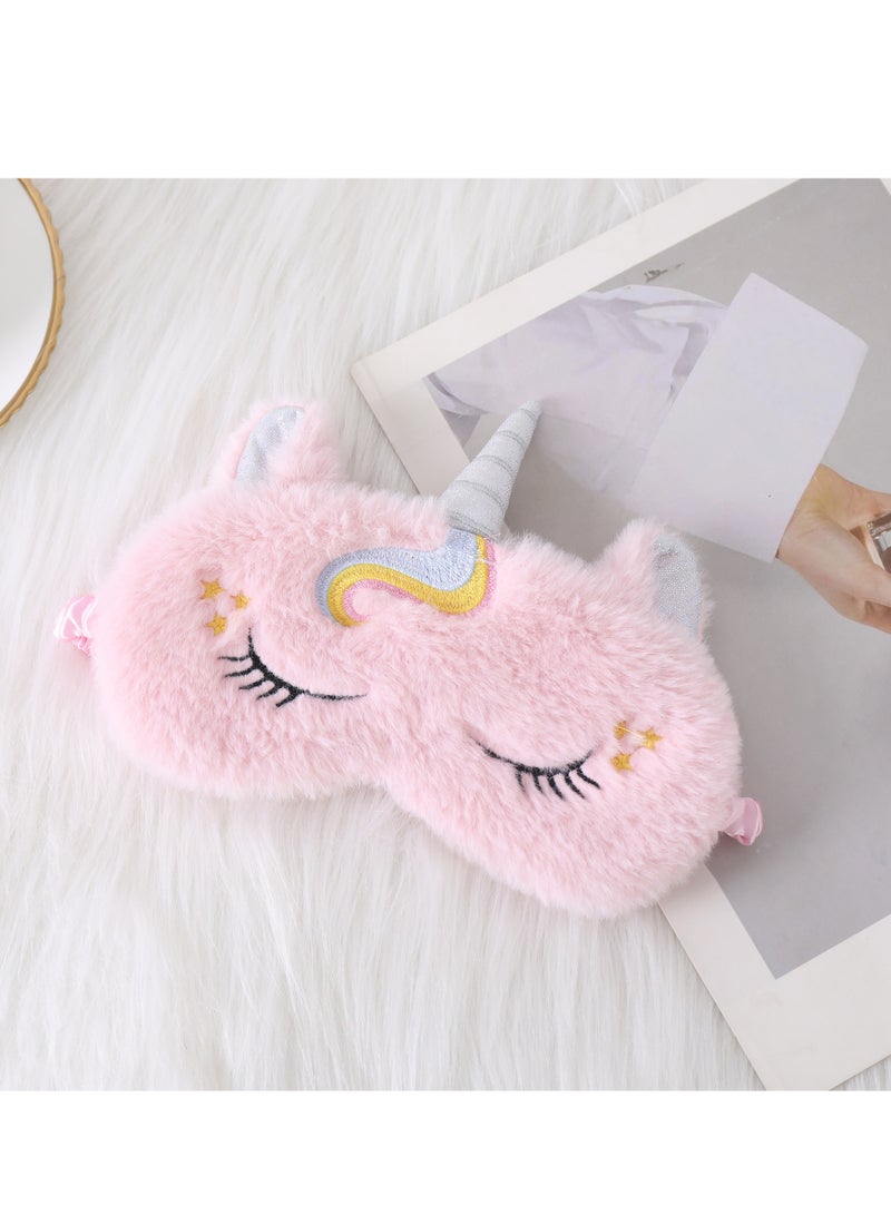 Sleeping Mask for Kids, 2Pack Soft Plush Unicorn Sleeping Mask Cute Funny Blindfold Sleep Eye Covers Animal Sleep Mask for Kids Girls Women - Image 3
