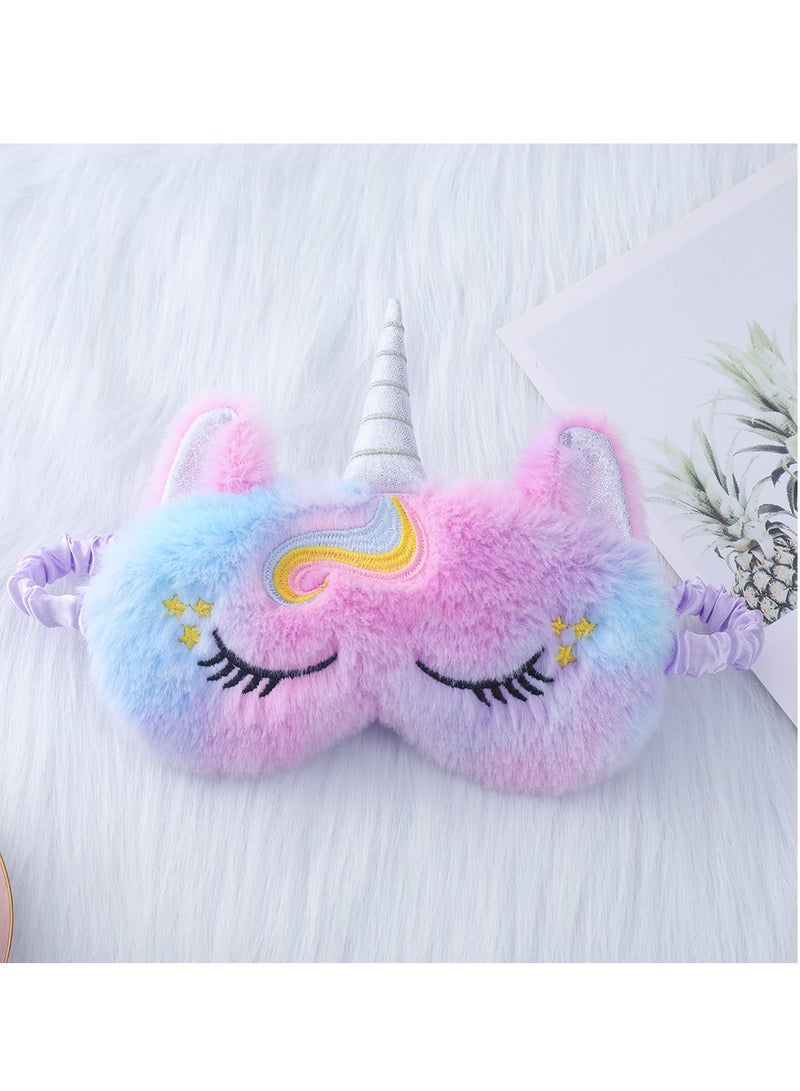 Sleeping Mask for Kids, 2Pack Soft Plush Unicorn Sleeping Mask Cute Funny Blindfold Sleep Eye Covers Animal Sleep Mask for Kids Girls Women - Image 4