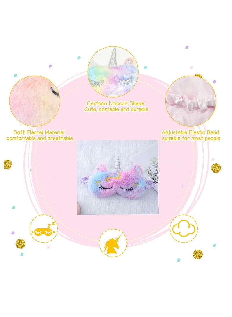 Sleeping Mask for Kids, 2Pack Soft Plush Unicorn Sleeping Mask Cute Funny Blindfold Sleep Eye Covers Animal Sleep Mask for Kids Girls Women - Image 5