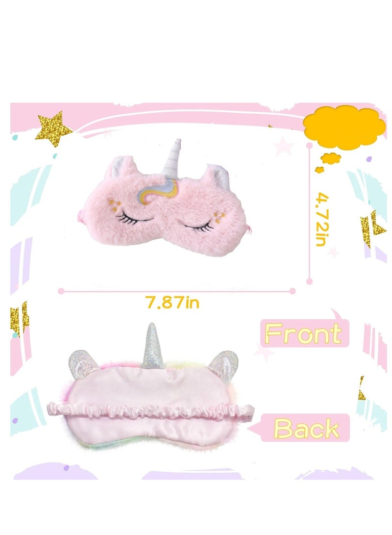 Sleeping Mask for Kids, 2Pack Soft Plush Unicorn Sleeping Mask Cute Funny Blindfold Sleep Eye Covers Animal Sleep Mask for Kids Girls Women - Image 2