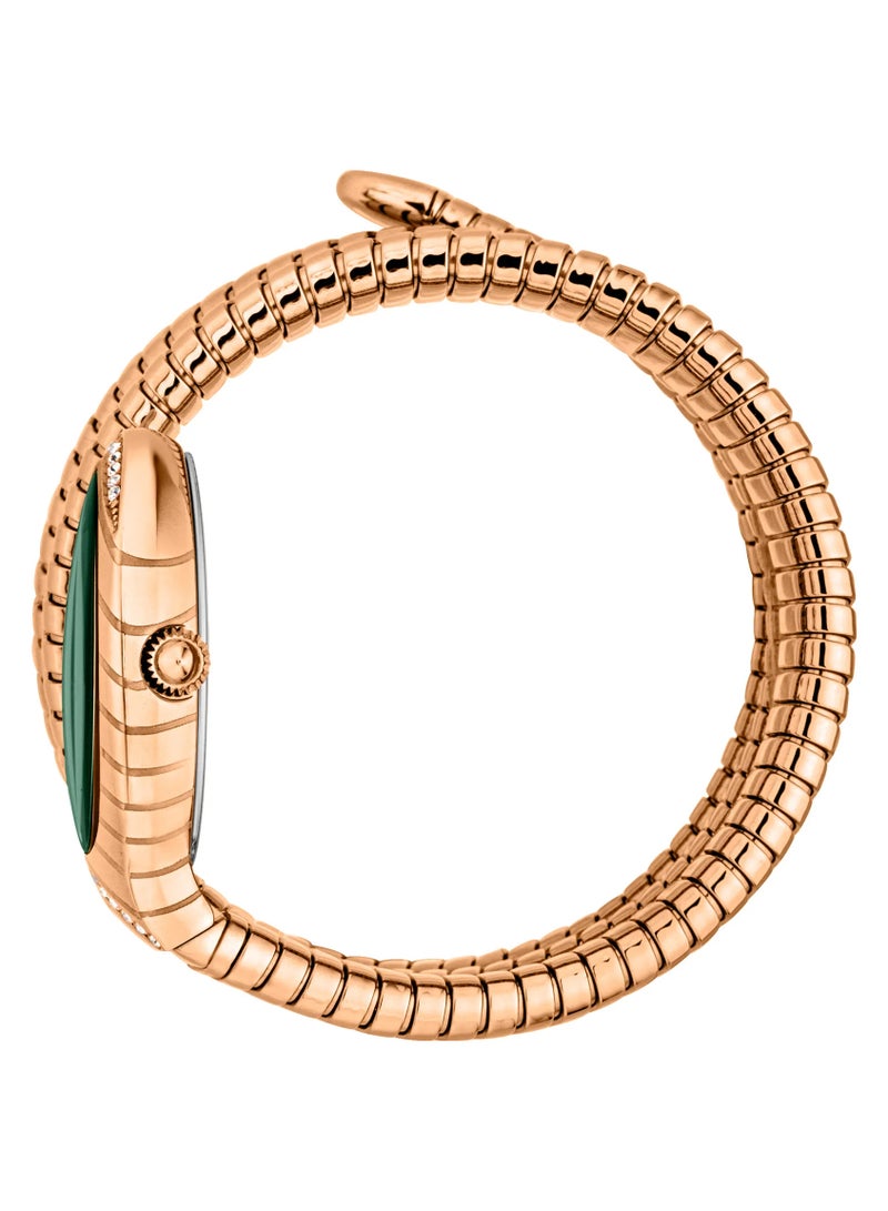 Just Cavalli ساعة يد نسائية أنالوج بيضاوية الشكل من الفولاذ المقاوم للصدأ JC1L248M0045 - 22 مم - Image 2