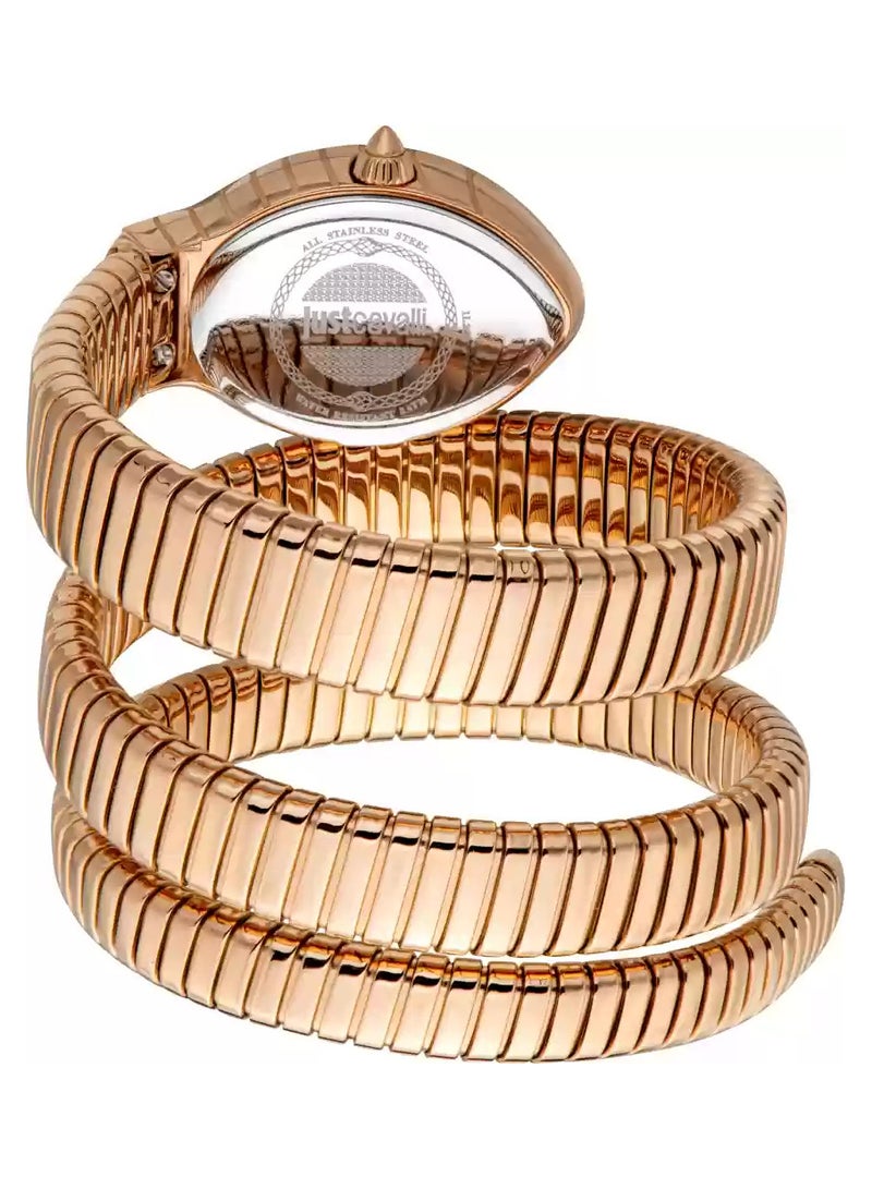 Just Cavalli ساعة يد نسائية أنالوج بيضاوية الشكل من الفولاذ المقاوم للصدأ JC1L248M0045 - 22 مم - Image 3