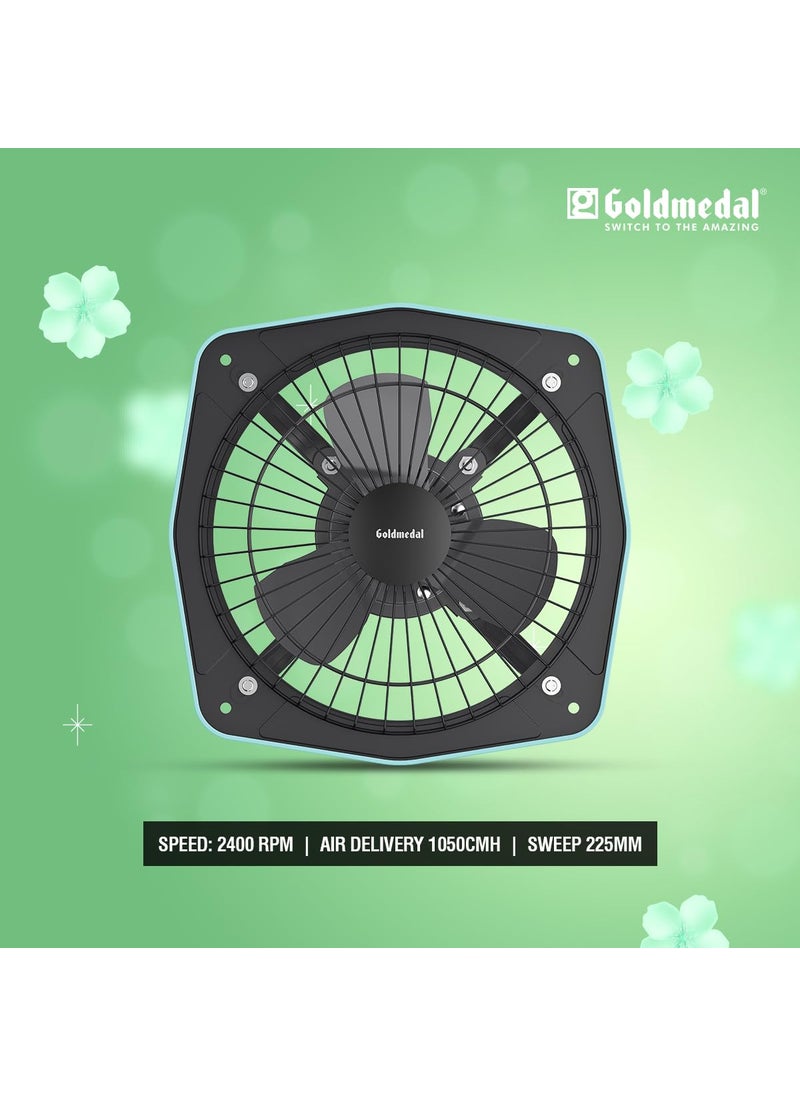 GOLD MEDAL Goldmedal Havoc Plus 225 MM Ventilation Fan for Kitchen Bathroom and Office with Strong Air Suction Cutout Size 225 mm Grey  - Image 4