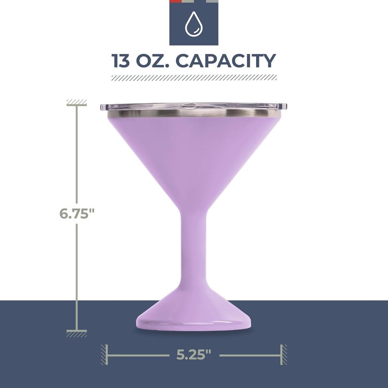 ORCA Chasertini Insulated Martini Style Sipping Cup with Lid - Stainless Steel for Outdoor, Picnic, Poolside, Beach or Patio Party - Dusty Rose - Image 3