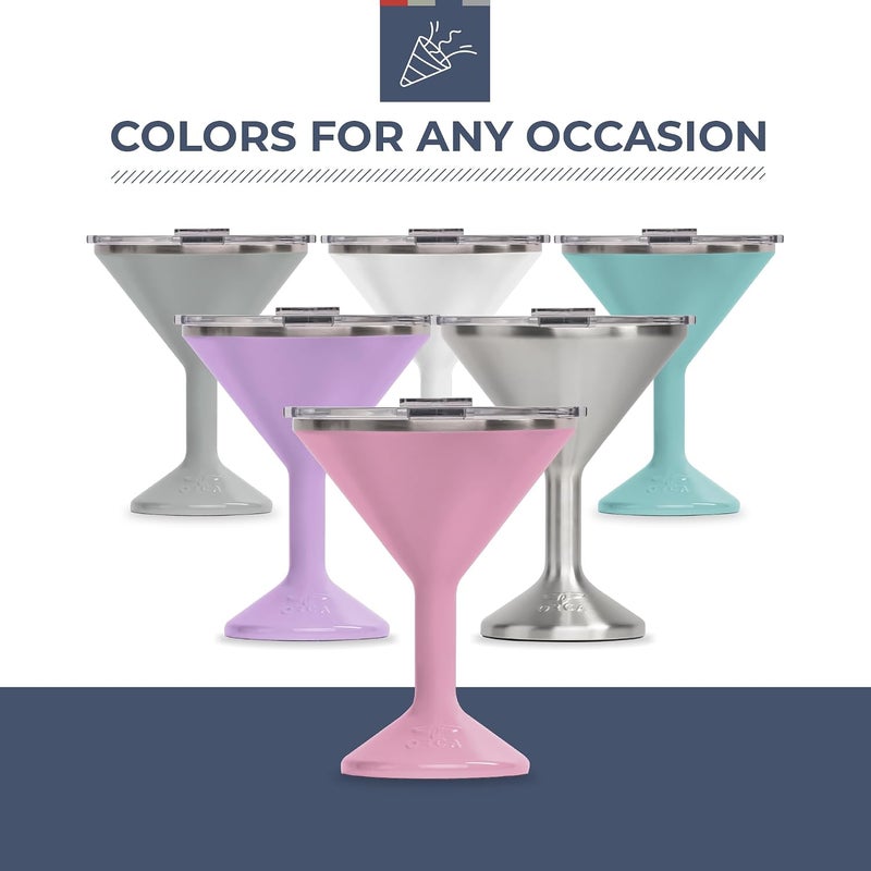 ORCA Chasertini Insulated Martini Style Sipping Cup with Lid - Stainless Steel for Outdoor, Picnic, Poolside, Beach or Patio Party - Dusty Rose - Image 5
