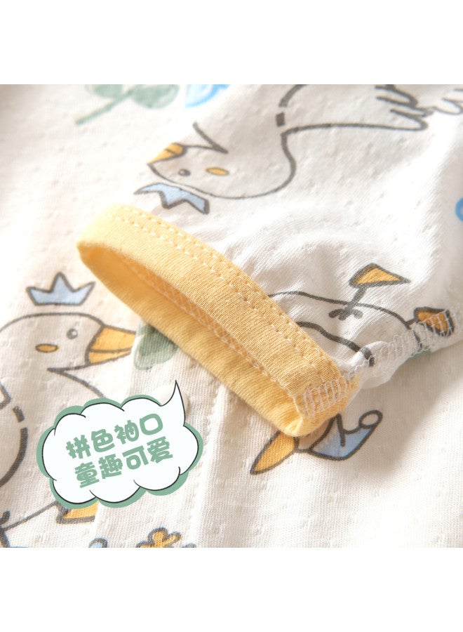 Doxiluka Baby Summer Thin Romper Long Sleeve Air-conditioning Outfit Unisex Newborn Bamboo Cotton Homewear Infant Onesie - Image 3