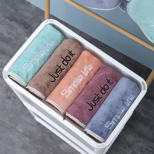 CLUZE Microfiber Face Towel Set, Super Soft Quick Drying Workout Sweat Towels, Hanging And Absorbent Hand Towel For Gym, Bathroom (40X60 Cm,Pack Of 4) (Green, Blue, Pink, Brown), 180 TC - Image 3