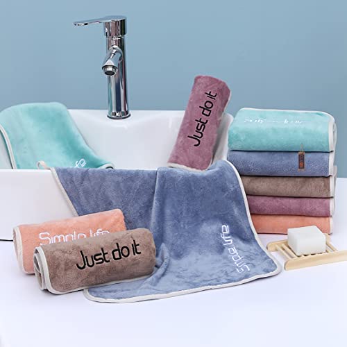CLUZE Microfiber Face Towel Set, Super Soft Quick Drying Workout Sweat Towels, Hanging And Absorbent Hand Towel For Gym, Bathroom (40X60 Cm,Pack Of 4) (Green, Blue, Pink, Brown), 180 TC - Image 4