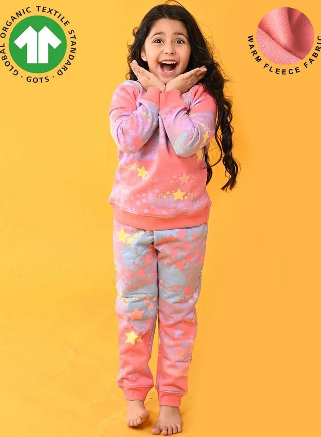 انثريلو مجموعة من جوغر وسويت شيرت فليس بطبعة تاي داي