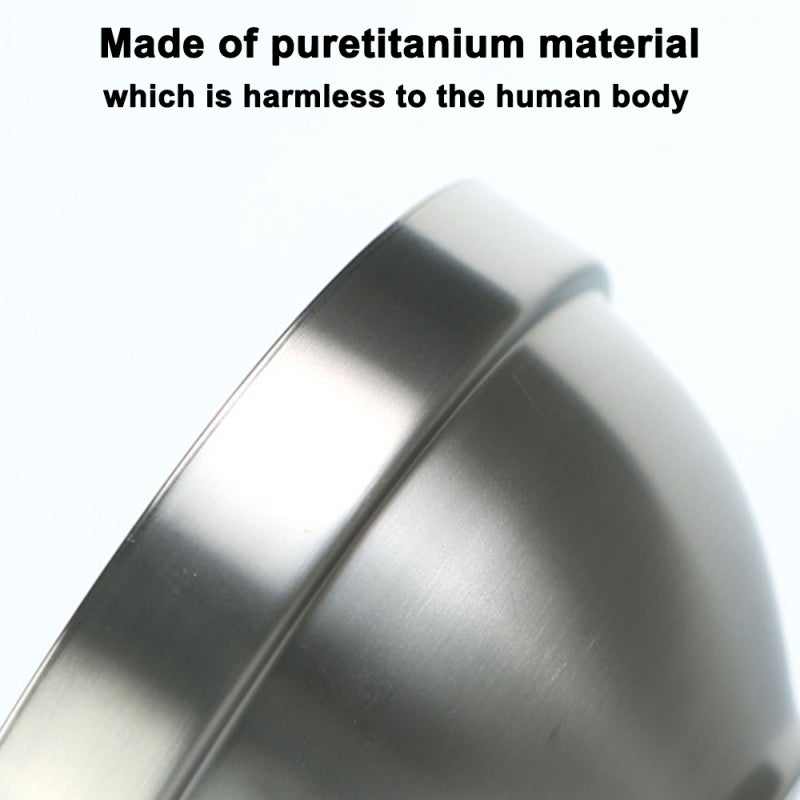 Portable Barbecue Bowl 450ml Silver PureTi Double Layer Bowl - Thermal Insulated Lightweight Rust-Resistant Double Layer Bowl for Outdoor Camping Picnics Hiking - Image 3