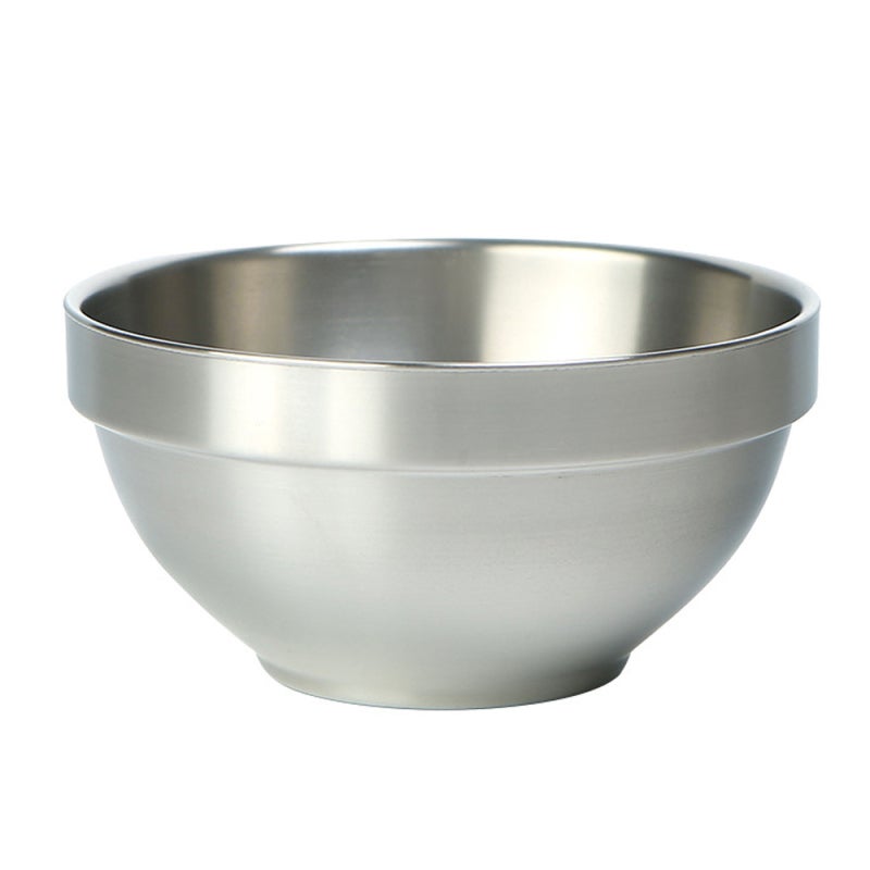 Portable Barbecue Bowl 450ml Silver PureTi Double Layer Bowl - Thermal Insulated Lightweight Rust-Resistant Double Layer Bowl for Outdoor Camping Picnics Hiking - Image 1
