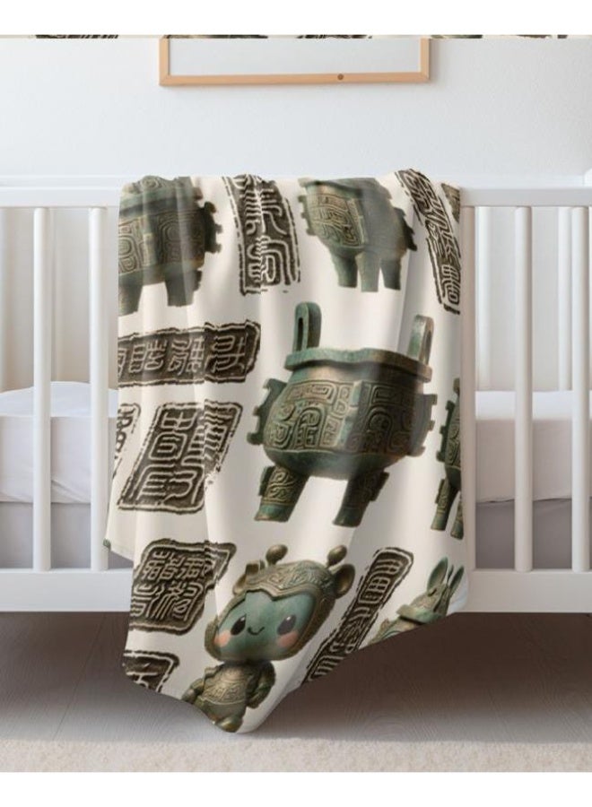 عام بطانية رقيقة من الفانيلا الكرتونية للأطفال والرضع (دافئة ومريحة، ومناسبة للنوم والألعاب) 70 سم * 100 سم - Image 1