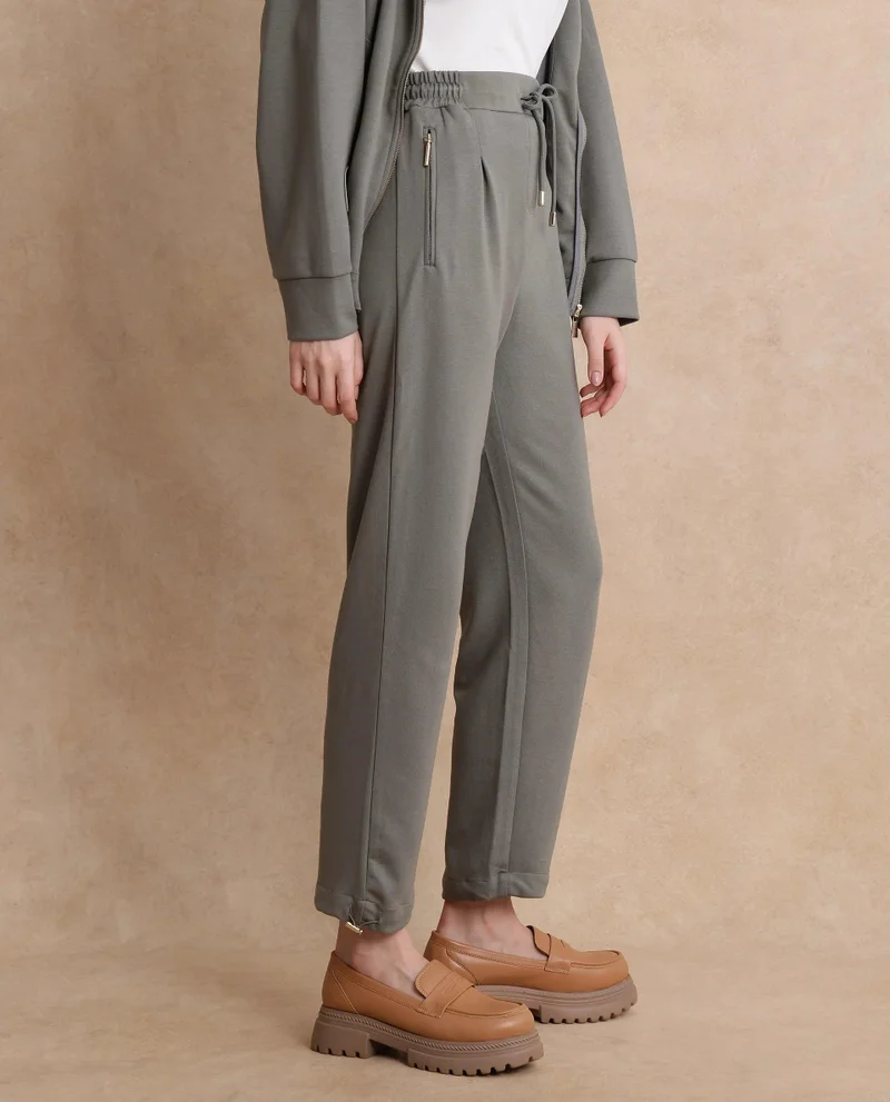 Rareism Women's Straight Fit Trackpants With Adjustable Hem