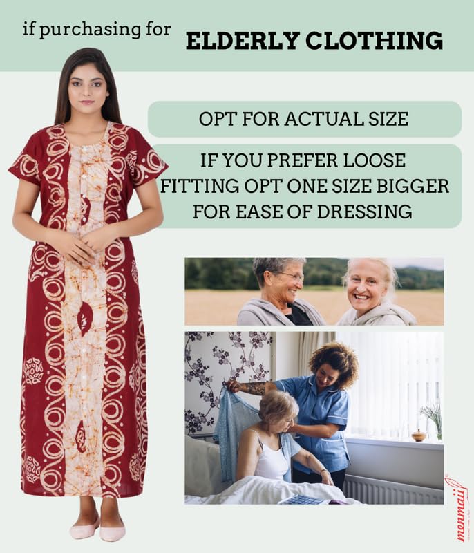 MENMAII Full Length [L-4XL] - Women's Full Open/Front Buttoned Multipurpose Nighty for Pregnancy/Elderly/Patient/Feeding/Hospital Purpose Nighty [a Kind of Adaptive Clothing]-[Choco Btk_2XL] - Image 5
