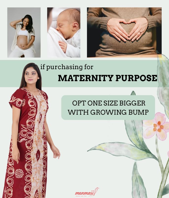 MENMAII Full Length [L-4XL] - Women's Full Open/Front Buttoned Multipurpose Nighty for Pregnancy/Elderly/Patient/Feeding/Hospital Purpose Nighty [a Kind of Adaptive Clothing]-[Choco Btk_2XL] - Image 3
