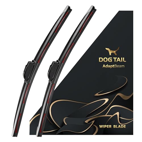 DOG TAIL Neoprene Dual-Steel Frame Wiper Blades 26"+22" with Multiple Adapters, Automotive Replacement Front Windshield Wiper Blades Set for My Car Truck Vehicle AdaptBeam - Image 1