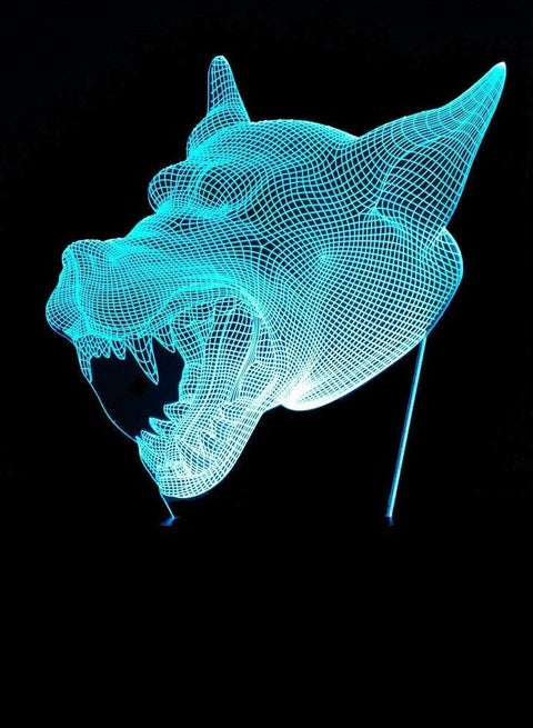 Animal Shape Werewolf Head 3D Light Colorful Touch LED Visual Multicolor Night Light Gift USB Powered Gradient Small Table Lamp